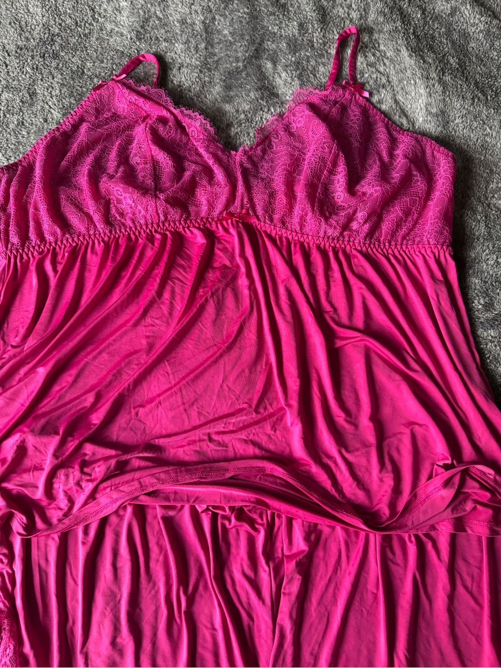 Cacique Bright Fuchsia Lace-Trim Cami & Shorts Sleep Set - Picture 4 of 5